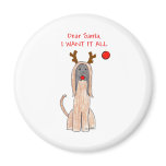 Afghan Hound Dear Santa Fridge Magnets