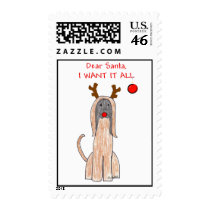 Afghan Hound Dear Santa Postage
