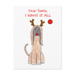 Afghan Hound Dear Santa Postcard