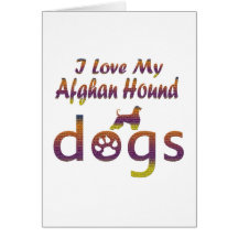 Afghan hound designs greeting card
