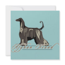 Afghan Hound, Detailed, Black Personalized Invite