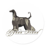 Afghan Hound, Detailed, Black Stickers