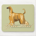 Afghan Hound, Detailed, Gold Mouse Pad