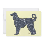 Afghan Hound Dog + Blue Hearts Flat Note Cards Custom Invite