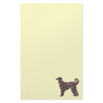 Afghan Hound Dog with Brown Hearts Stationery