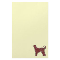 Afghan Hound Dog with Red Hearts Stationery
