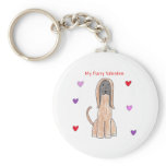 Afghan Hound Furry Valentine Keychains