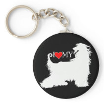 Afghan Hound I Love (heart) my Key Chain