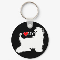 Afghan Hound I Love (heart) my keychains