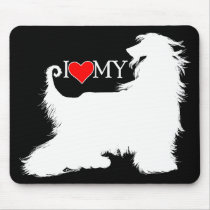 Afghan Hound I Love (heart) my Mouse Pads
