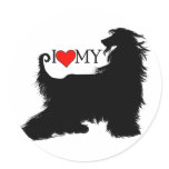 Afghan Hound I Love (heart) my Sticker