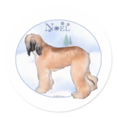 Afghan Hound Noel - Sticker by GreyWolfCreation
