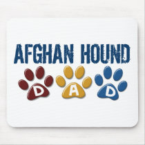 AFGHAN HOUND Paw Print Dad mousepads