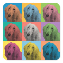 Afghan Hound Pop-Art Sticker