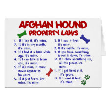 Afghan Hound Property Laws 2 Card