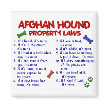 Afghan Hound Property Laws 2 magnets