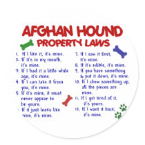 Afghan Hound Property Laws 2 Stickers