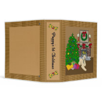 Afghan Hound Puppy's 1st Christmas Scrapbook binders
