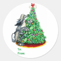 Afghan Hound Reach Goals Blue Gift Tags stickers