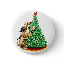 Afghan Hound Reach Goals BM Red Pinback Button