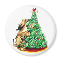 Afghan Hound Reach Goals BM Red Refrigerator Magnet