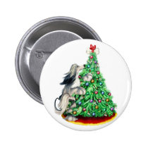 Afghan Hound Reach Goals Domino Blue Cream buttons