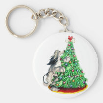 Afghan Hound Reach Goals Domino Blue Cream keychains