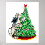 Afghan Hound Reach Goals Domino Blue Cream Posters