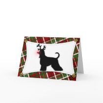 Afghan Hound Reindeer Christmas Card