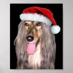 Afghan Hound Santa Claus Posters