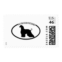 Afghan Hound Silhouette Black Stamp