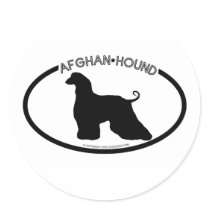 Afghan Hound Silhouette Black Sticker