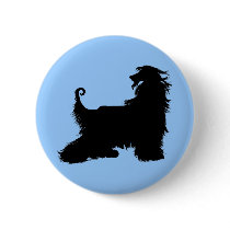 Afghan Hound Silhouette Pinback Button