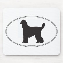 Afghan Hound Silhouette Mouse Pads