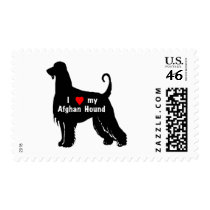 Afghan Hound Silhouette Stamp