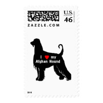 Afghan Hound Silhouette Postage