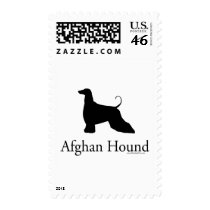 Afghan Hound Silhouette Stamp