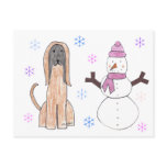 Afghan Hound & Snowman Postcards