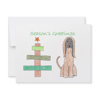 Afghan Hound Stick Tree Personalized Invites by giftsjustforuholiday