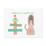Afghan Hound Stick Tree Postcard