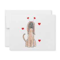 Afghan Hound Valentine Ears invitations