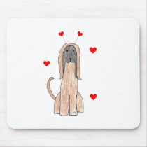 Afghan Hound Valentine Ears mousepads