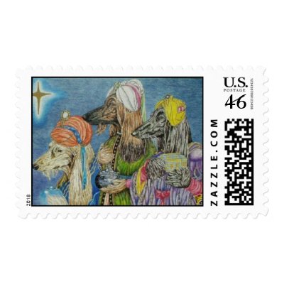 Afghan hound - We three kings Postage by rsvp1972