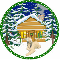 Afghan Hound winter photo sculptures