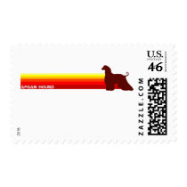 Afghan Hound With Stripes Stamp