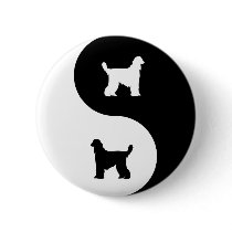 Afghan Hound Yin Yang Pinback Button