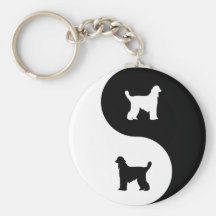 Afghan Hound Yin Yang Keychain