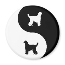 Afghan Hound Yin Yang Refrigerator Magnets