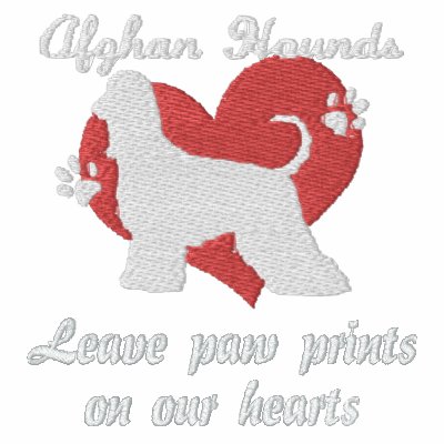 Afghan Hounds Leave Paw Prints Embroidered Shirt by MenagerieMayhem