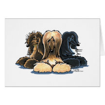 Afghan Hounds Three of a Kind Cards